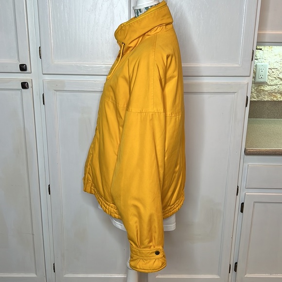 Vintage MIGHTY-MAC jacket w/hood in school bus yellow Sz. 42 unisex T-Bar Zipper - Picture 5 of 16